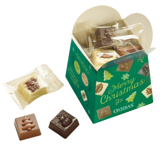 Merry Christmas-Schachtel mit Pralinenmischung (200g)